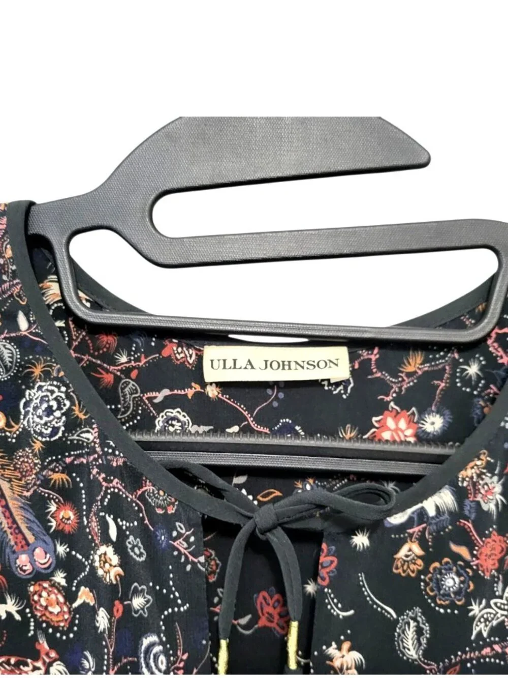 Ulla Johnson Zanna Silk Dress MIdnight Floral Ruffle Midi